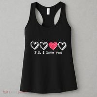 Cute Valentines Day P.S. I Love You Hearts Women's Tank Top thumb 3