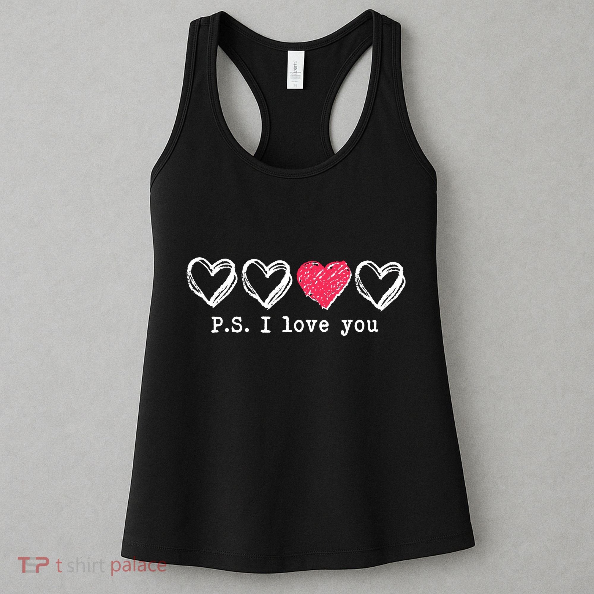 Cute Valentines Day P.S. I Love You Hearts Women's Tank Top