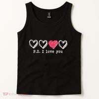 Cute Valentines Day P.S. I Love You Hearts Tank Top thumb 2
