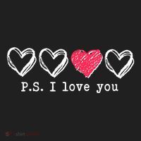 Cute Valentines Day P.S. I Love You Hearts Golf Towel thumb 3
