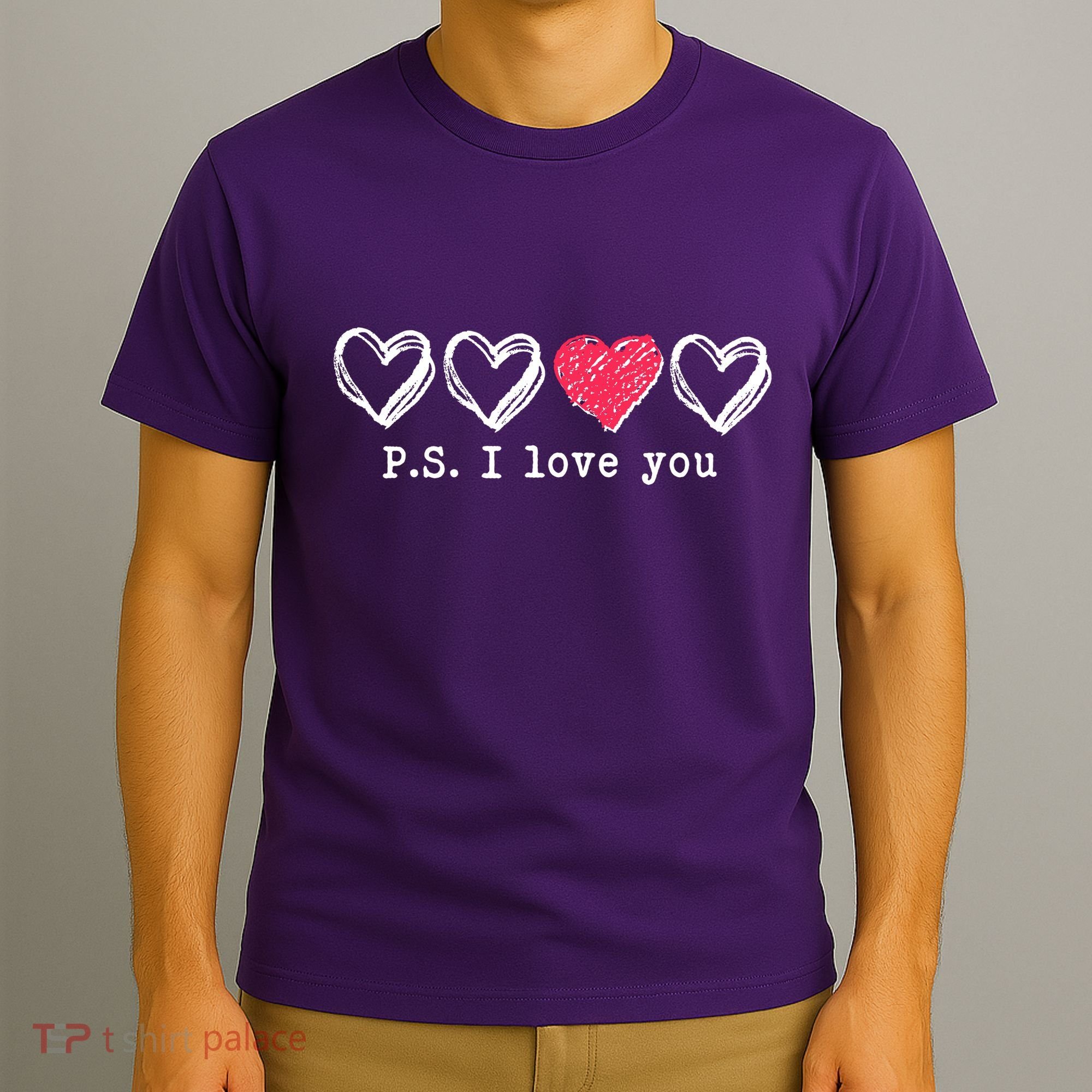 Cute Valentines Day P.S. I Love You Hearts T-Shirt