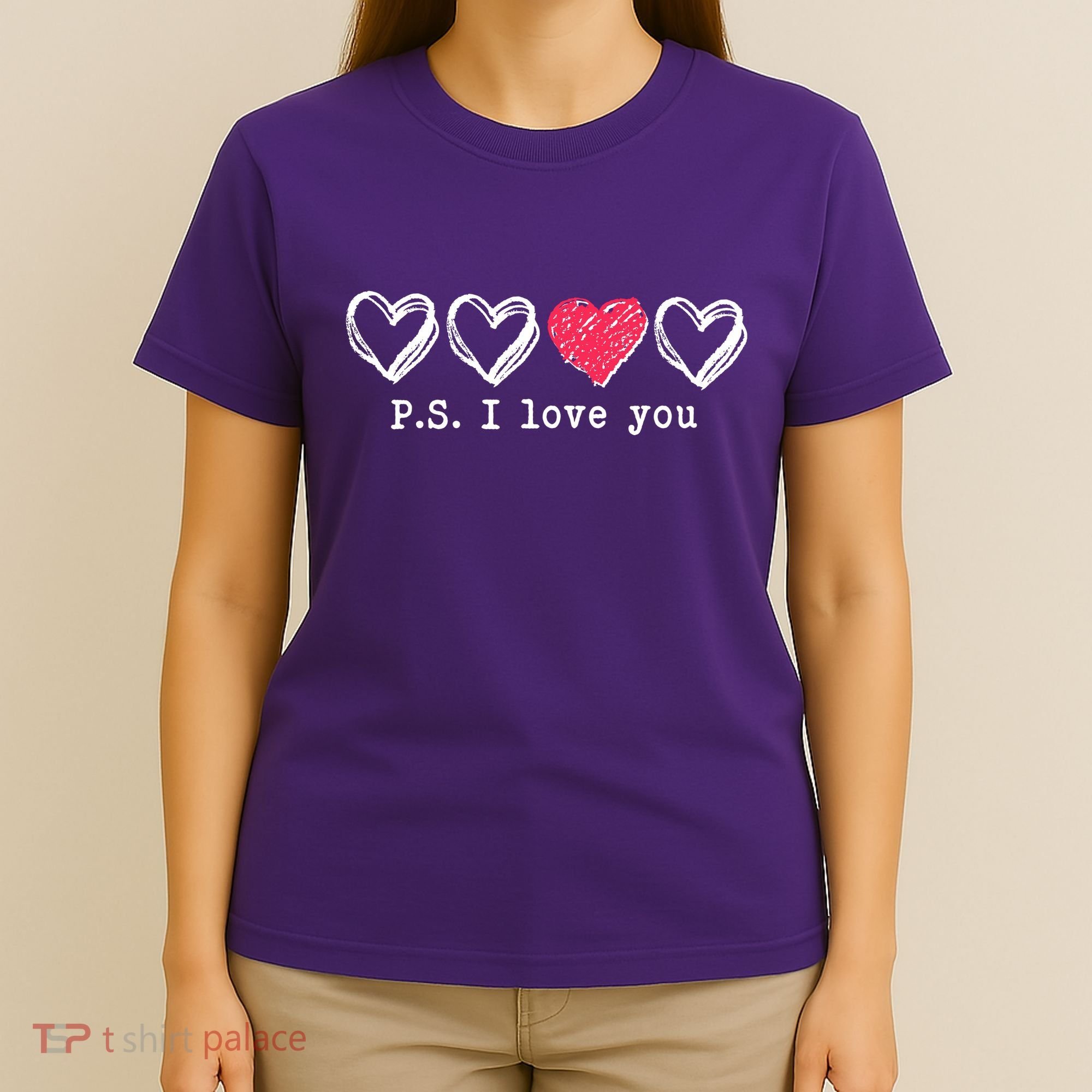 Cute Valentines Day P.S. I Love You Hearts T-Shirt