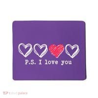 Cute Valentines Day P.S. I Love You Hearts Mousepad thumb 0