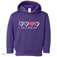 Cute Valentines Day P.S. I Love You Hearts Toddler Hoodie thumb 0