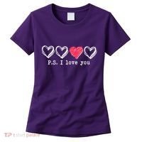 Cute Valentines Day P.S. I Love You Hearts Women's T-Shirt thumb 0