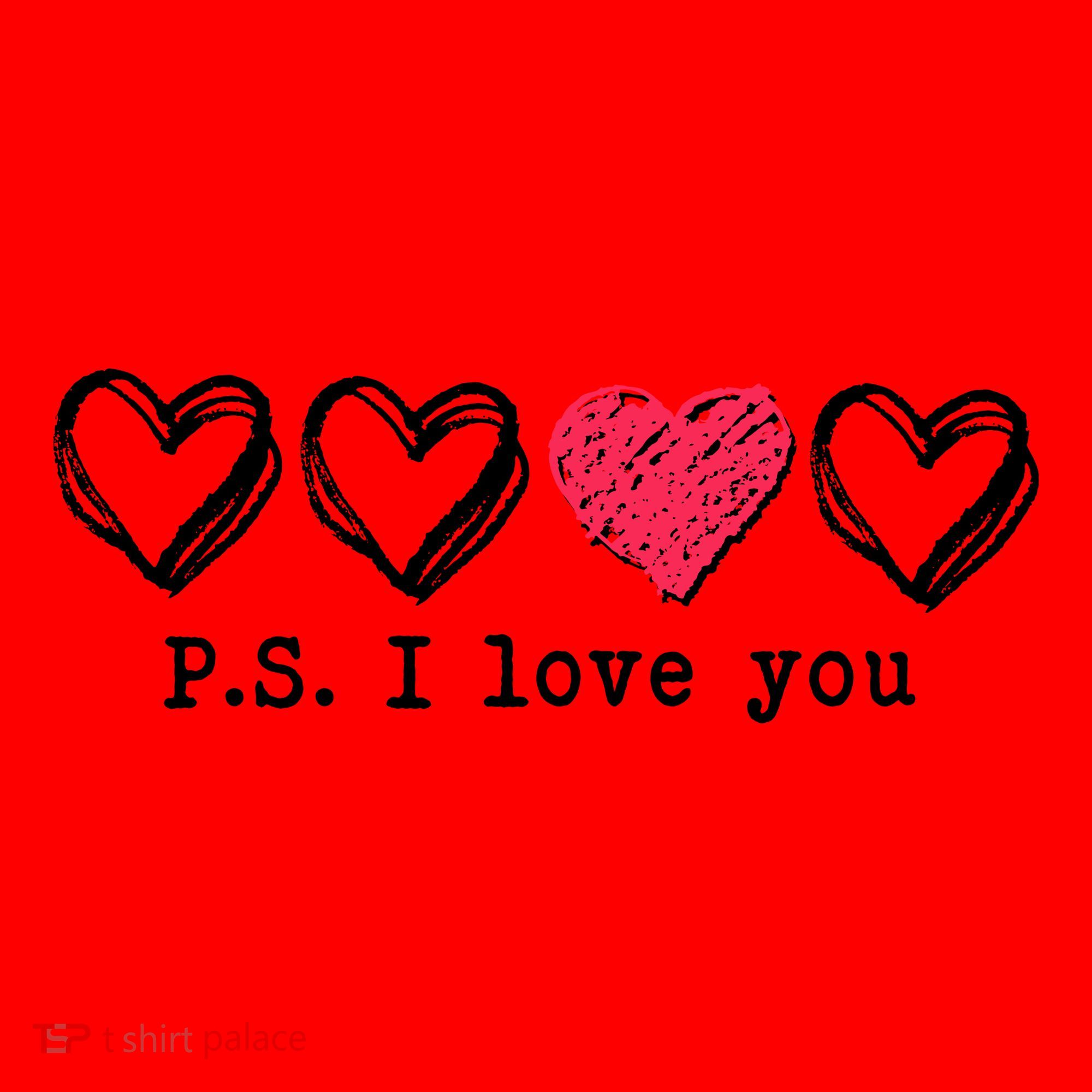 Cute Valentines Day P.S. I Love You Hearts Santa Hat