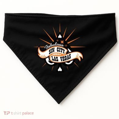 Cool Vector Design Las Vegas Sin City USA-Made Doggie Bandana
