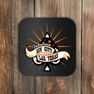 Cool Vector Design Las Vegas Sin City Coaster