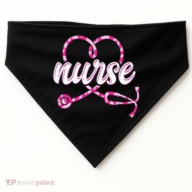 Cute Valentines Day Nurse Heart Stethoscope USA-Made Doggie Bandana