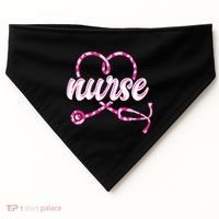 Cute Valentines Day Nurse Heart Stethoscope USA-Made Doggie Bandana thumb 0