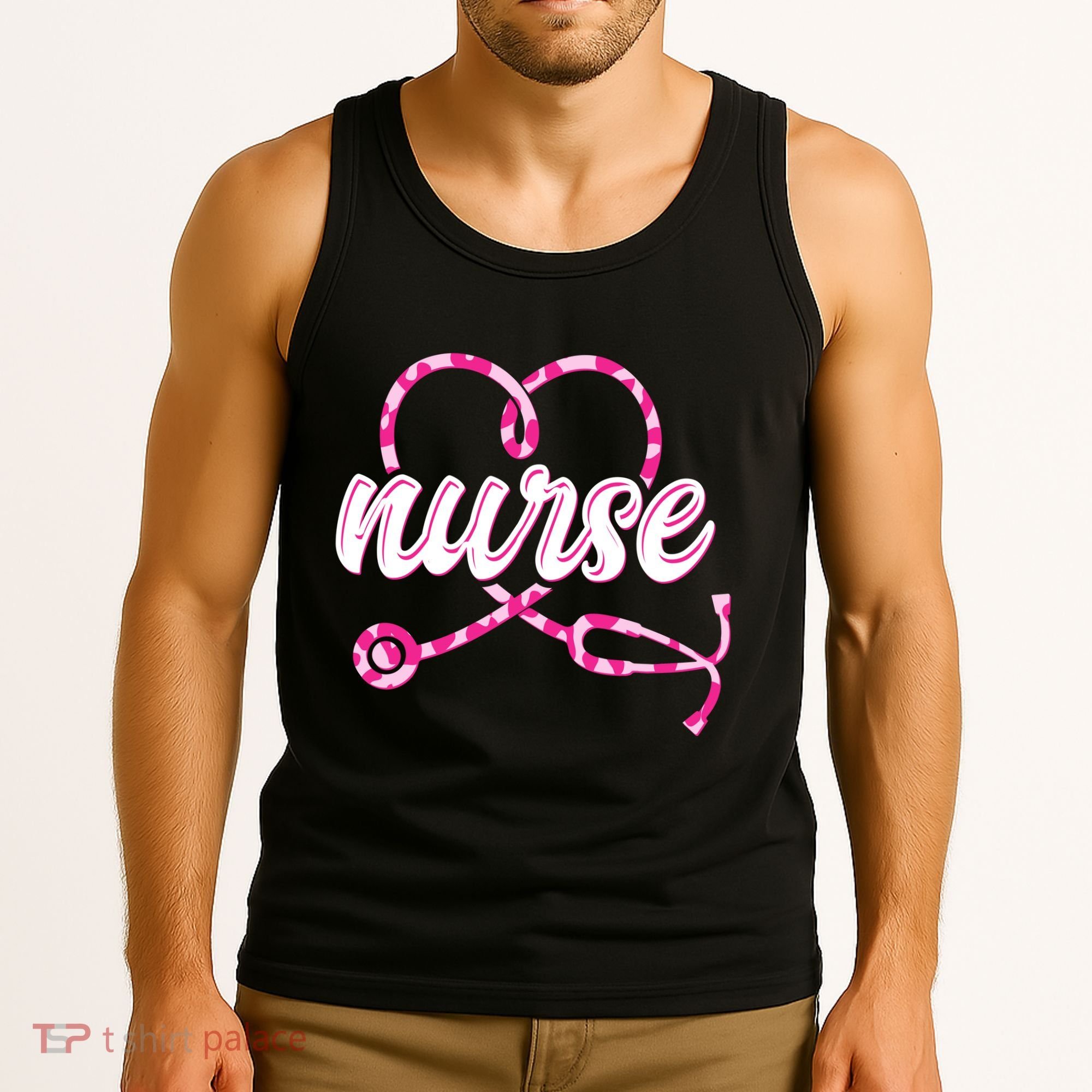 Cute Valentines Day Nurse Heart Stethoscope Tank Top