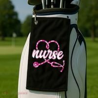 Cute Valentines Day Nurse Heart Stethoscope Golf Towel thumb 2