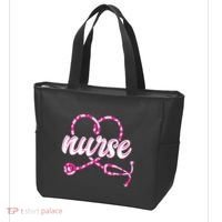 Cute Valentines Day Nurse Heart Stethoscope Tote Bag thumb 3
