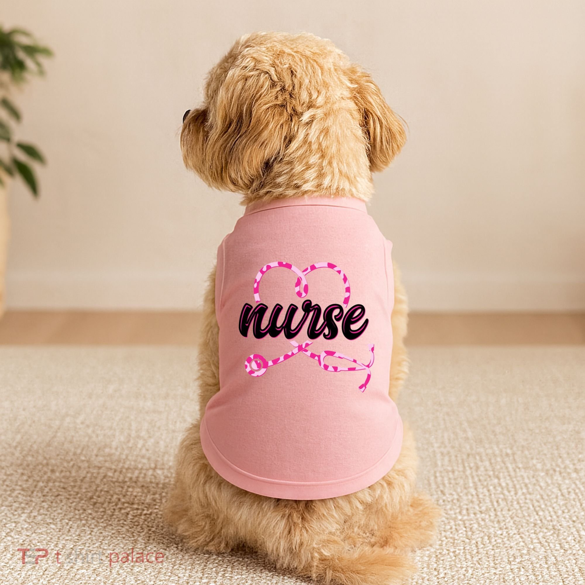 Cute Valentines Day Nurse Heart Stethoscope Doggie Tank