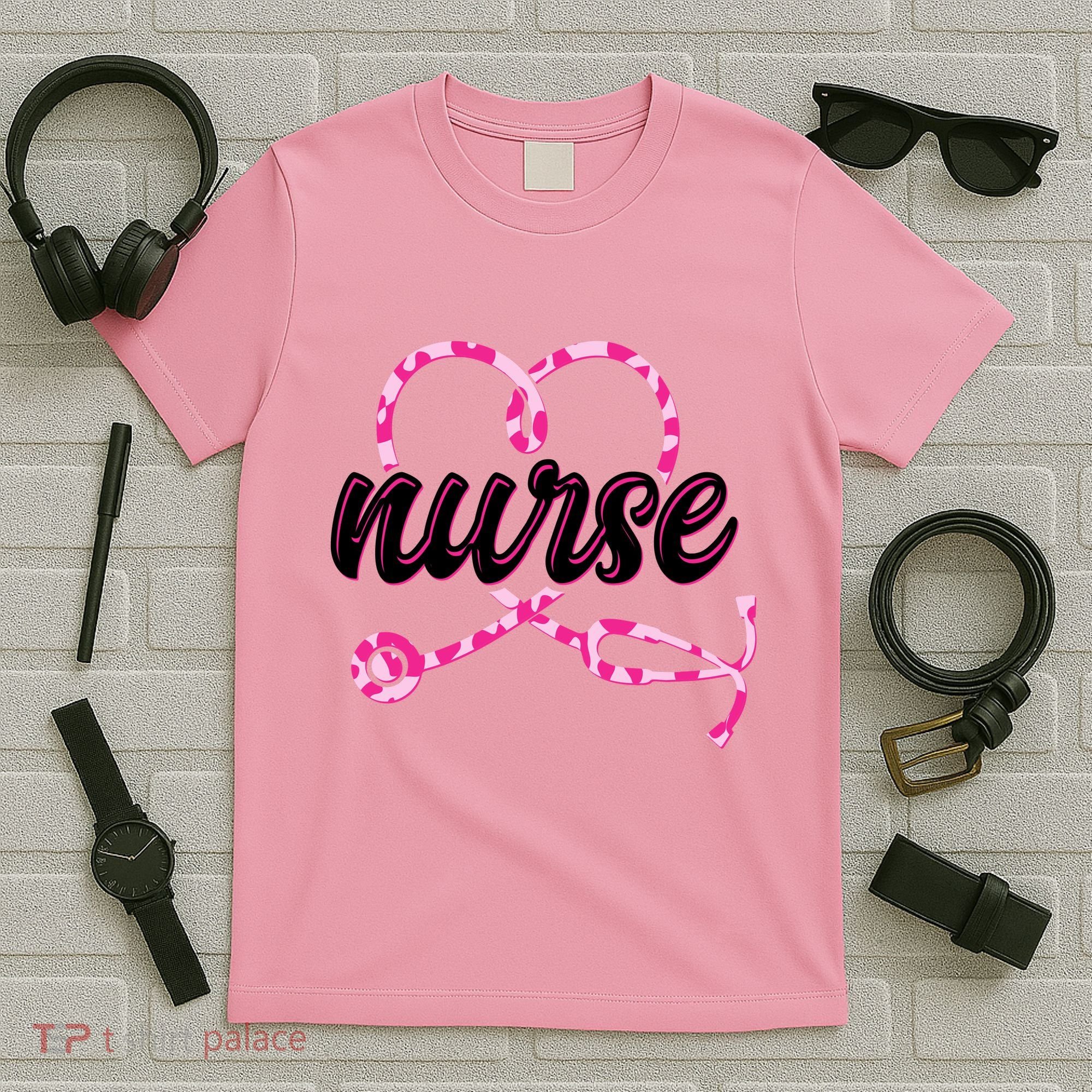 Cute Valentines Day Nurse Heart Stethoscope T-Shirt