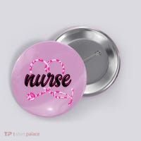 Cute Valentines Day Nurse Heart Stethoscope Button thumb 0