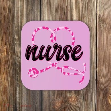 Cute Valentines Day Nurse Heart Stethoscope Coaster