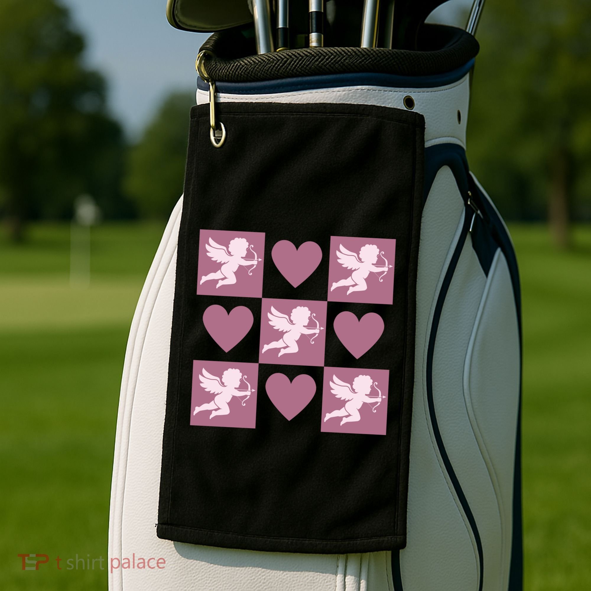 Cupid Valentines Day Heart Love Golf Towel