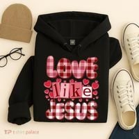 Cute Valentines Day Love Like Jesus Hoodie thumb 4