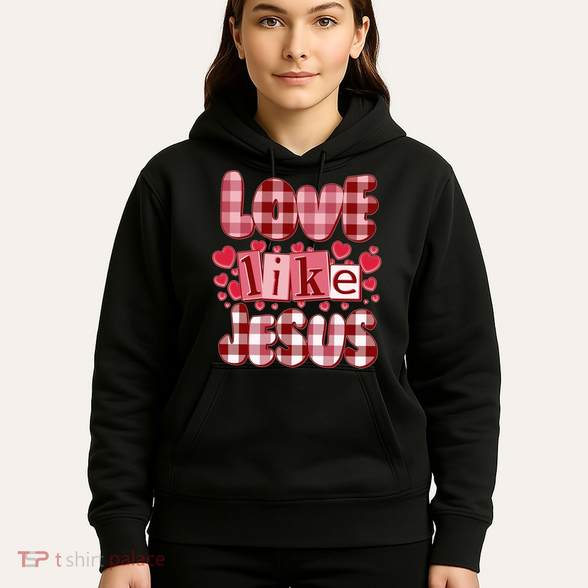Cute Valentines Day Love Like Jesus Hoodie