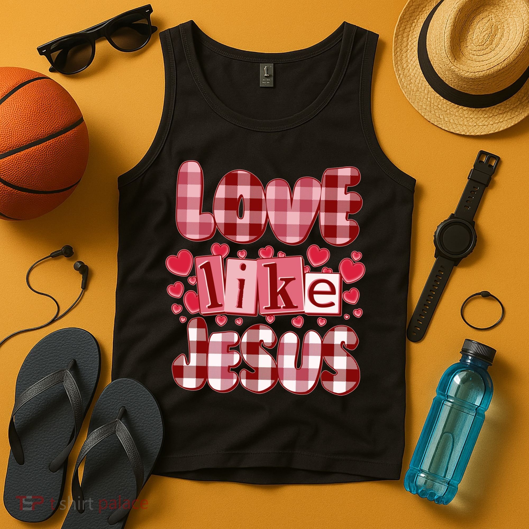 Cute Valentines Day Love Like Jesus Tank Top