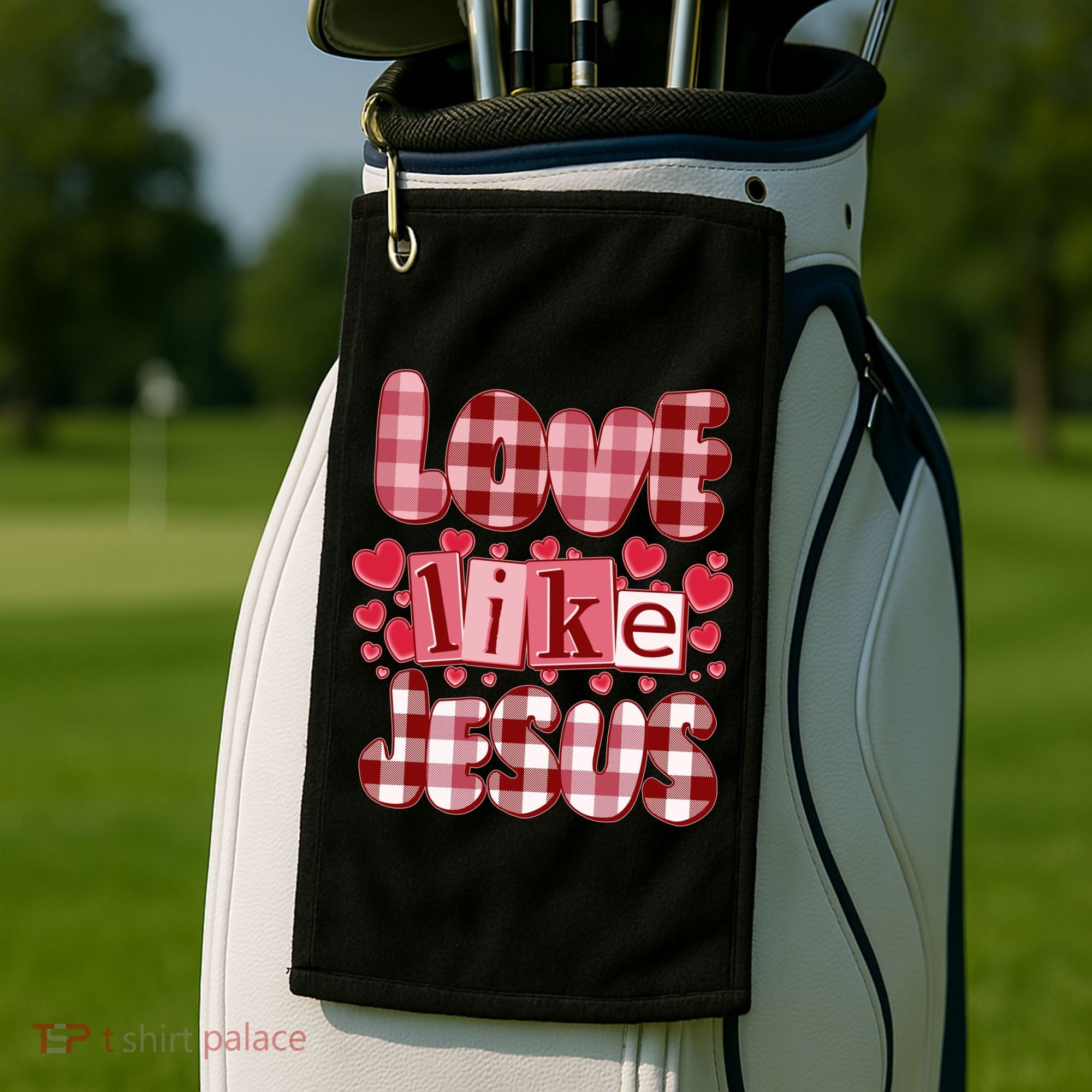 Cute Valentines Day Love Like Jesus Golf Towel