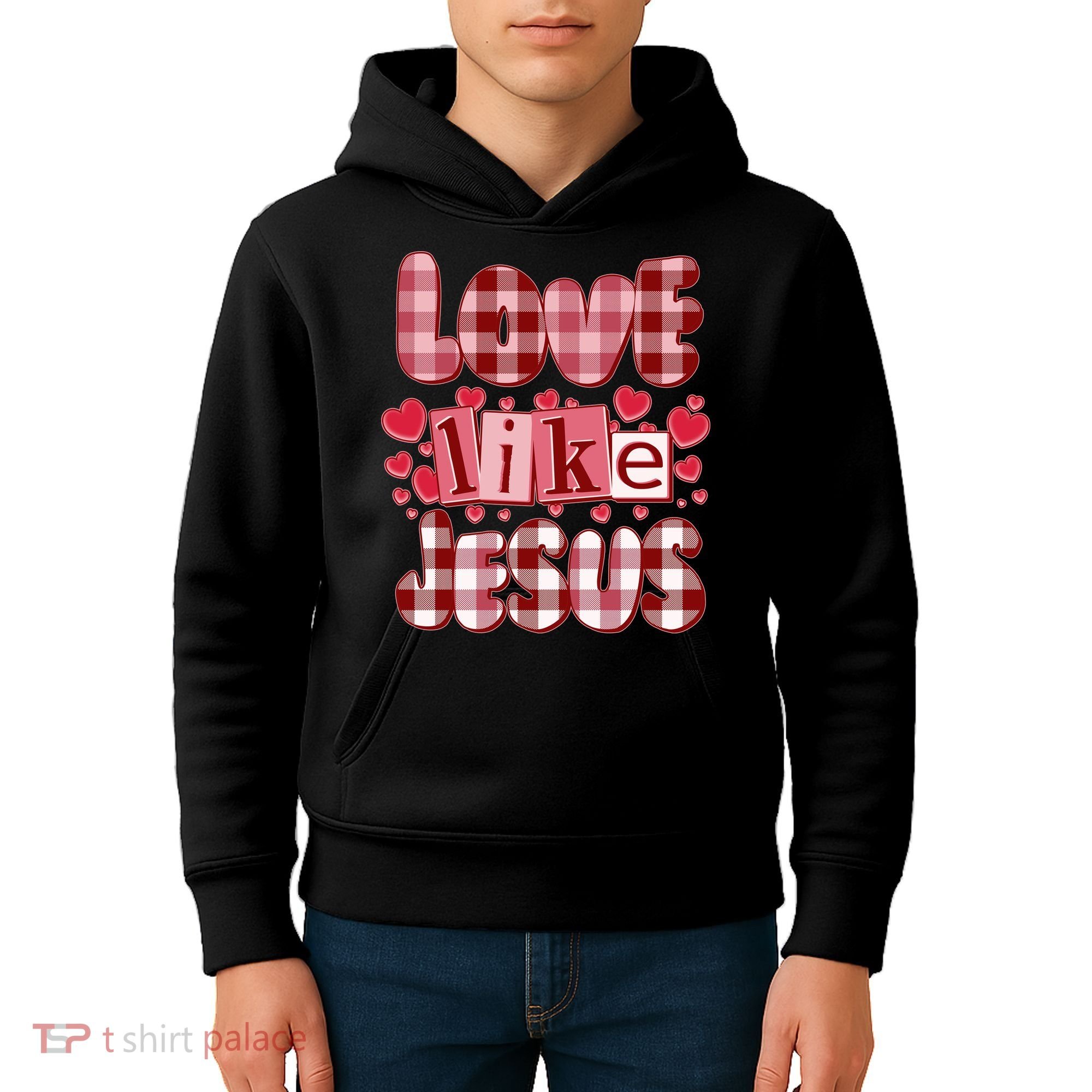 Cute Valentines Day Love Like Jesus Kids Hoodie