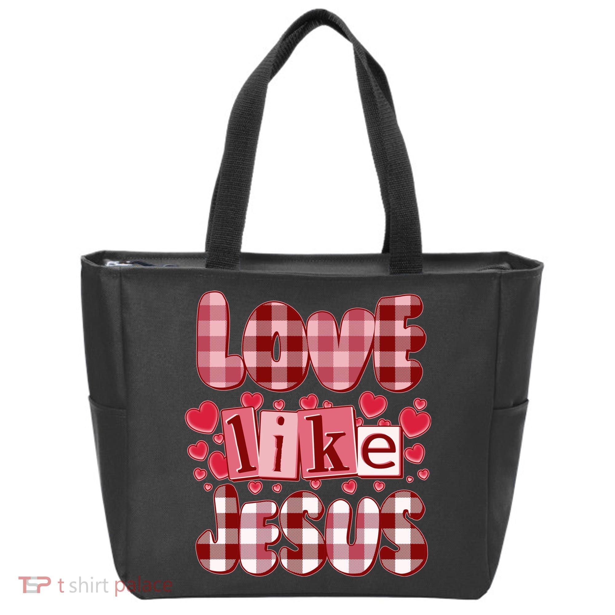 Cute Valentines Day Love Like Jesus Tote Bag