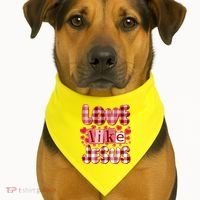 Cute Valentines Day Love Like Jesus USA-Made Doggie Bandana thumb 1