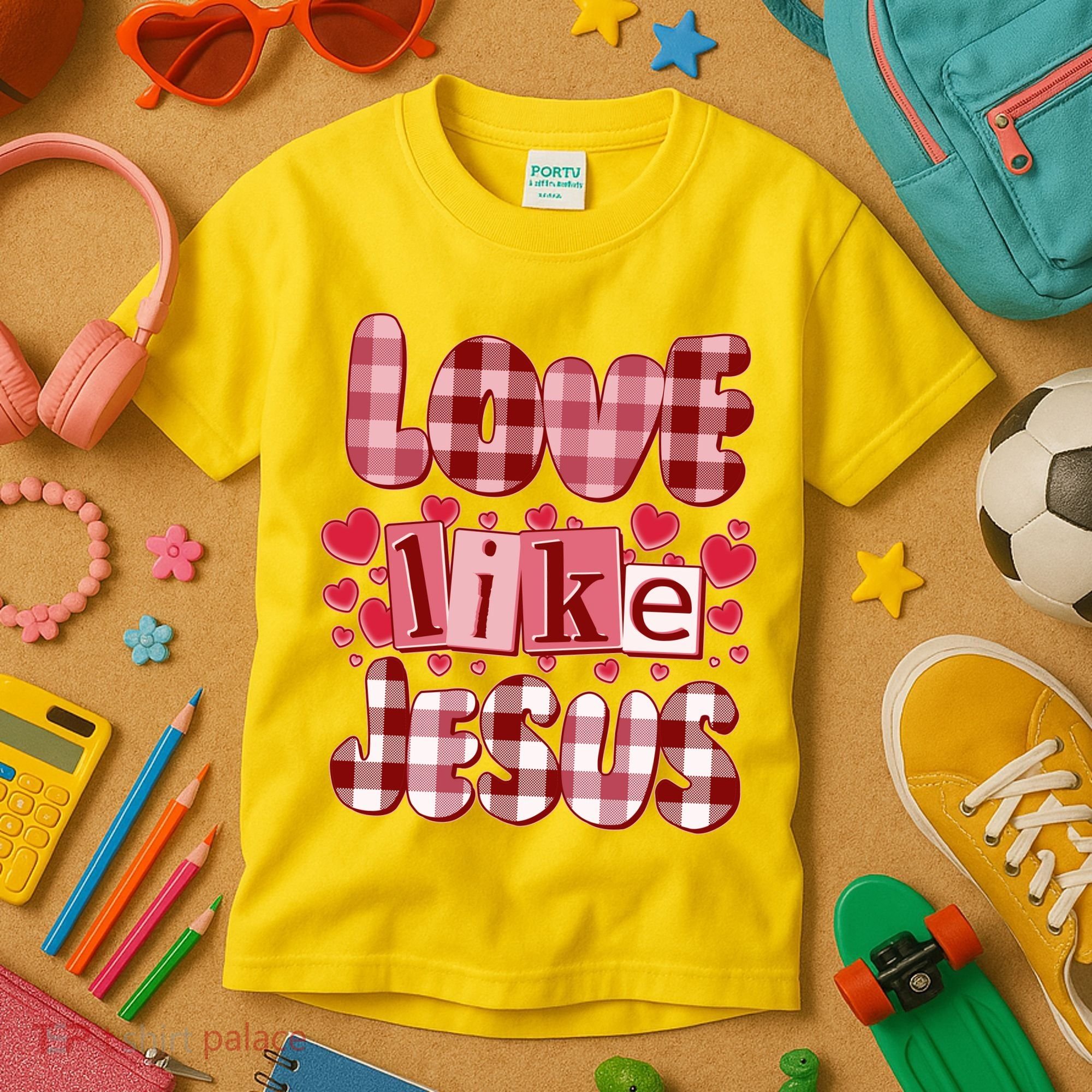 Cute Valentines Day Love Like Jesus Kids T-Shirt