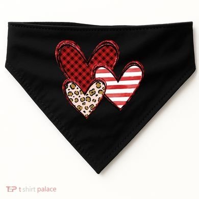 Cute Valentines Day Heart Pattern USA-Made Doggie Bandana