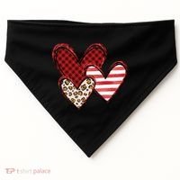 Cute Valentines Day Heart Pattern USA-Made Doggie Bandana thumb 0