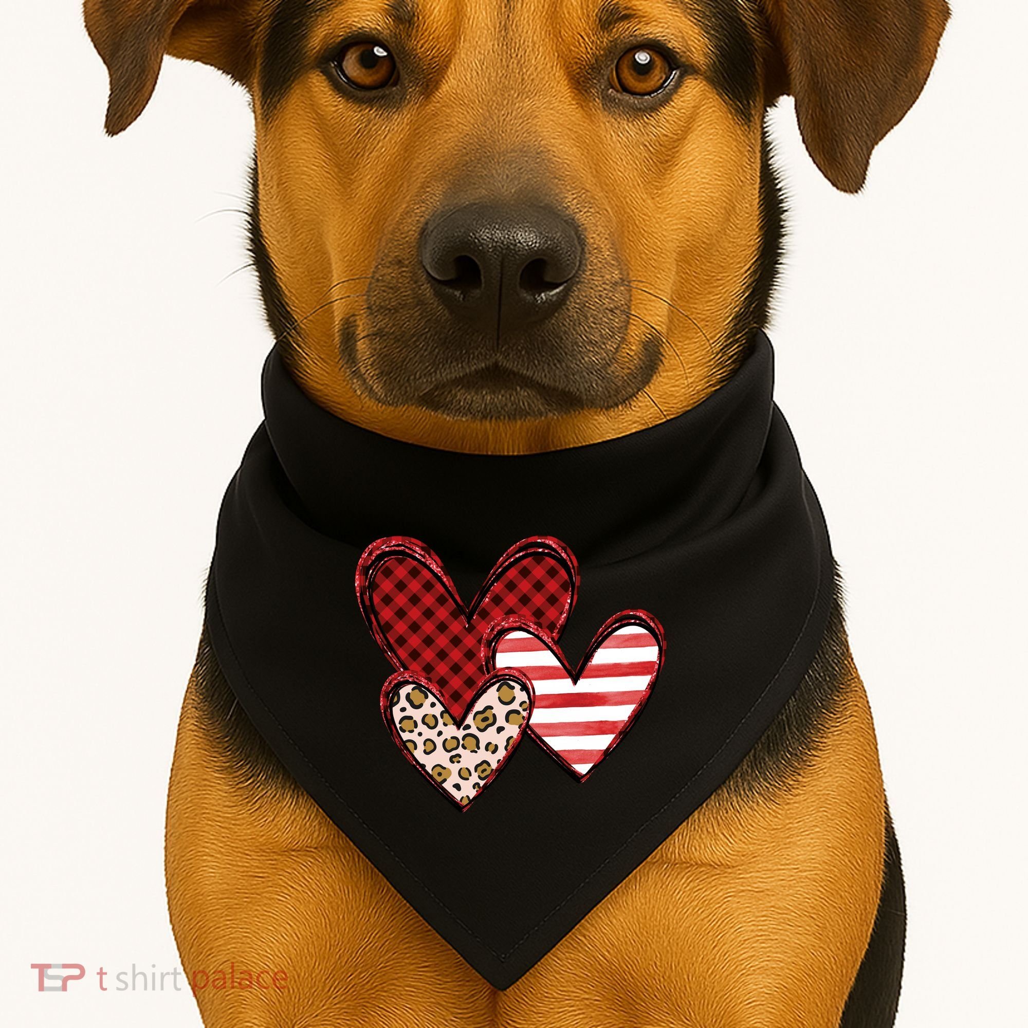 Cute Valentines Day Heart Pattern USA-Made Doggie Bandana