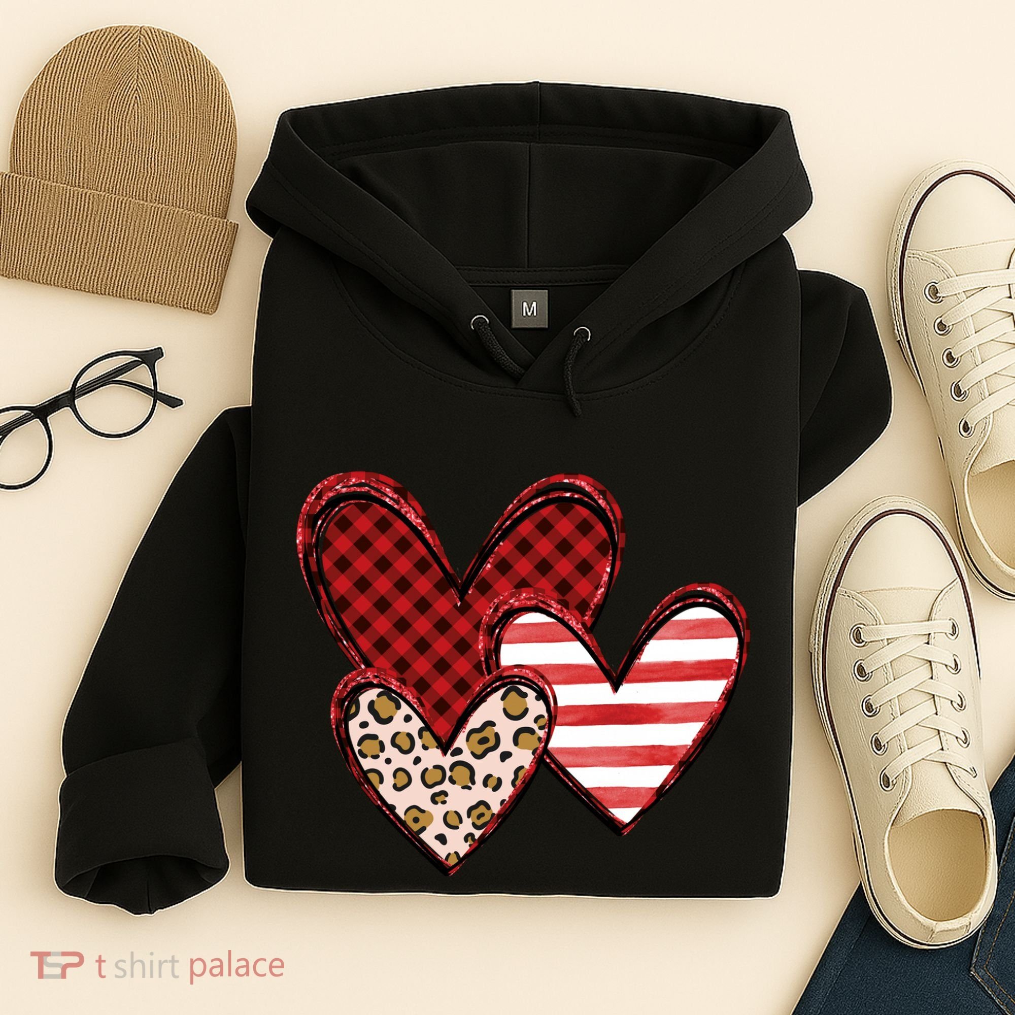 Cute Valentines Day Heart Pattern Hoodie