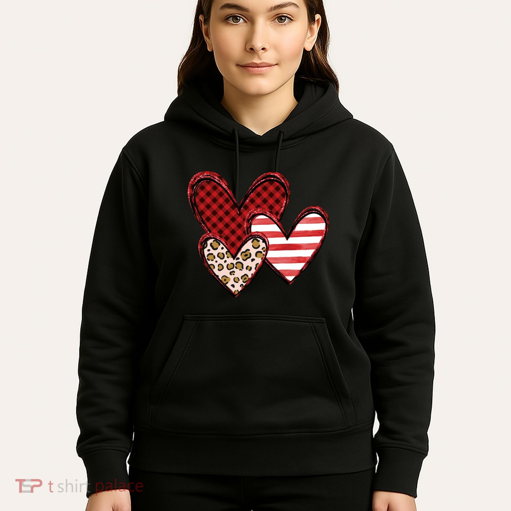 Cute Valentines Day Heart Pattern Hoodie