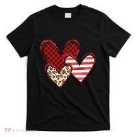 Cute Valentines Day Heart Pattern T-Shirt thumb 0