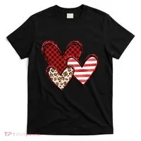 Cute Valentines Day Heart Pattern T-Shirt thumb 0