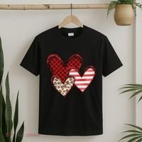 Cute Valentines Day Heart Pattern T-Shirt thumb 2