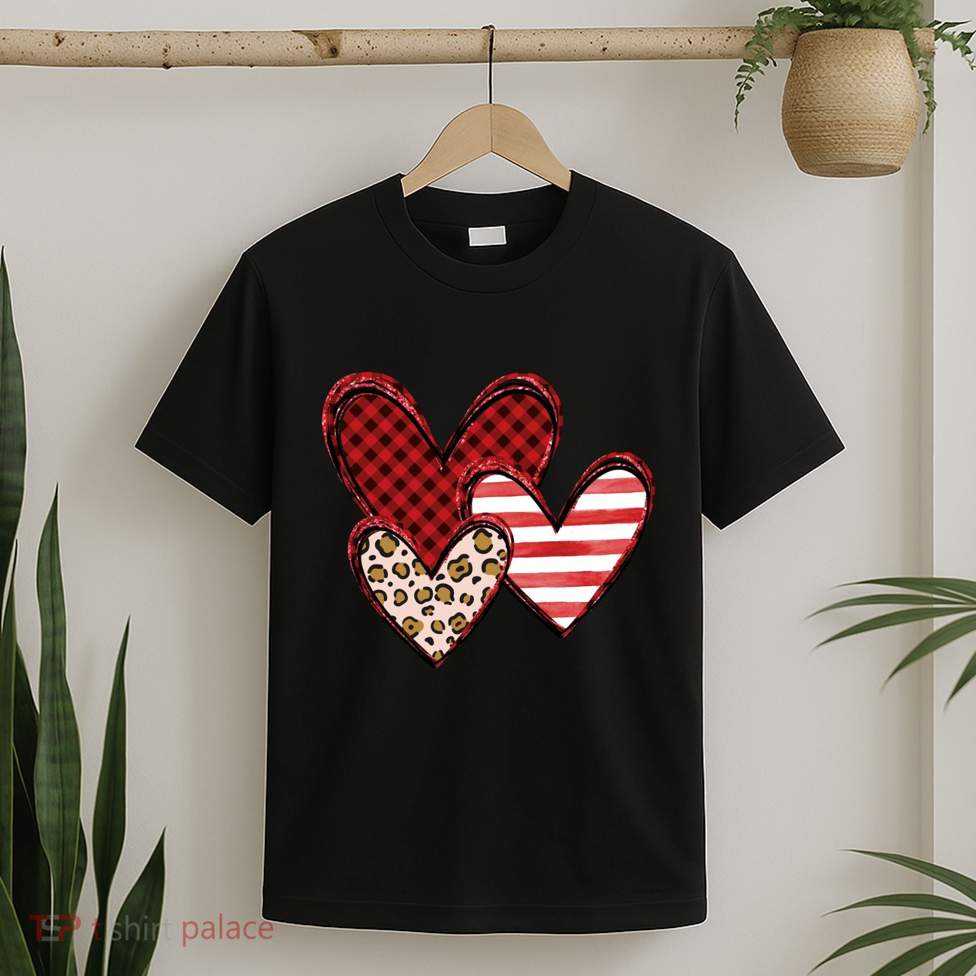 Cute Valentines Day Heart Pattern T-Shirt