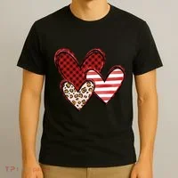 Cute Valentines Day Heart Pattern T-Shirt thumb 3