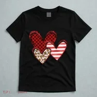 Cute Valentines Day Heart Pattern T-Shirt thumb 5