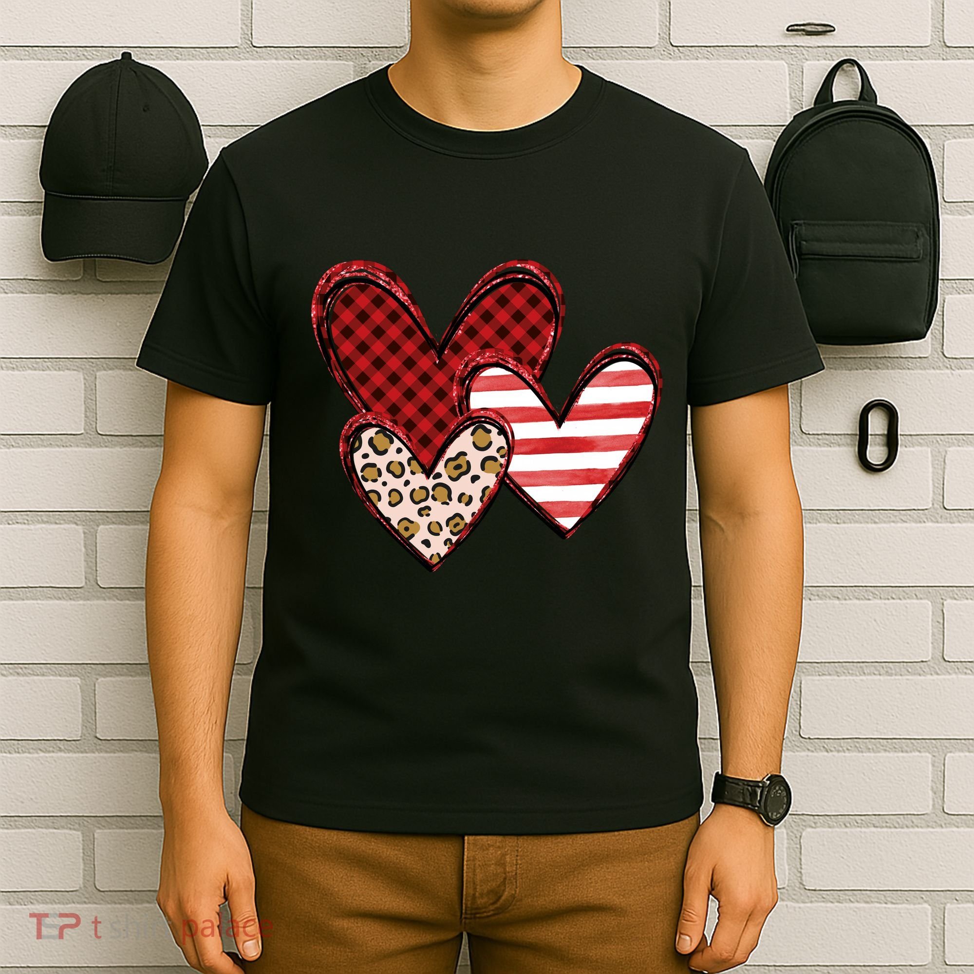 Cute Valentines Day Heart Pattern T-Shirt