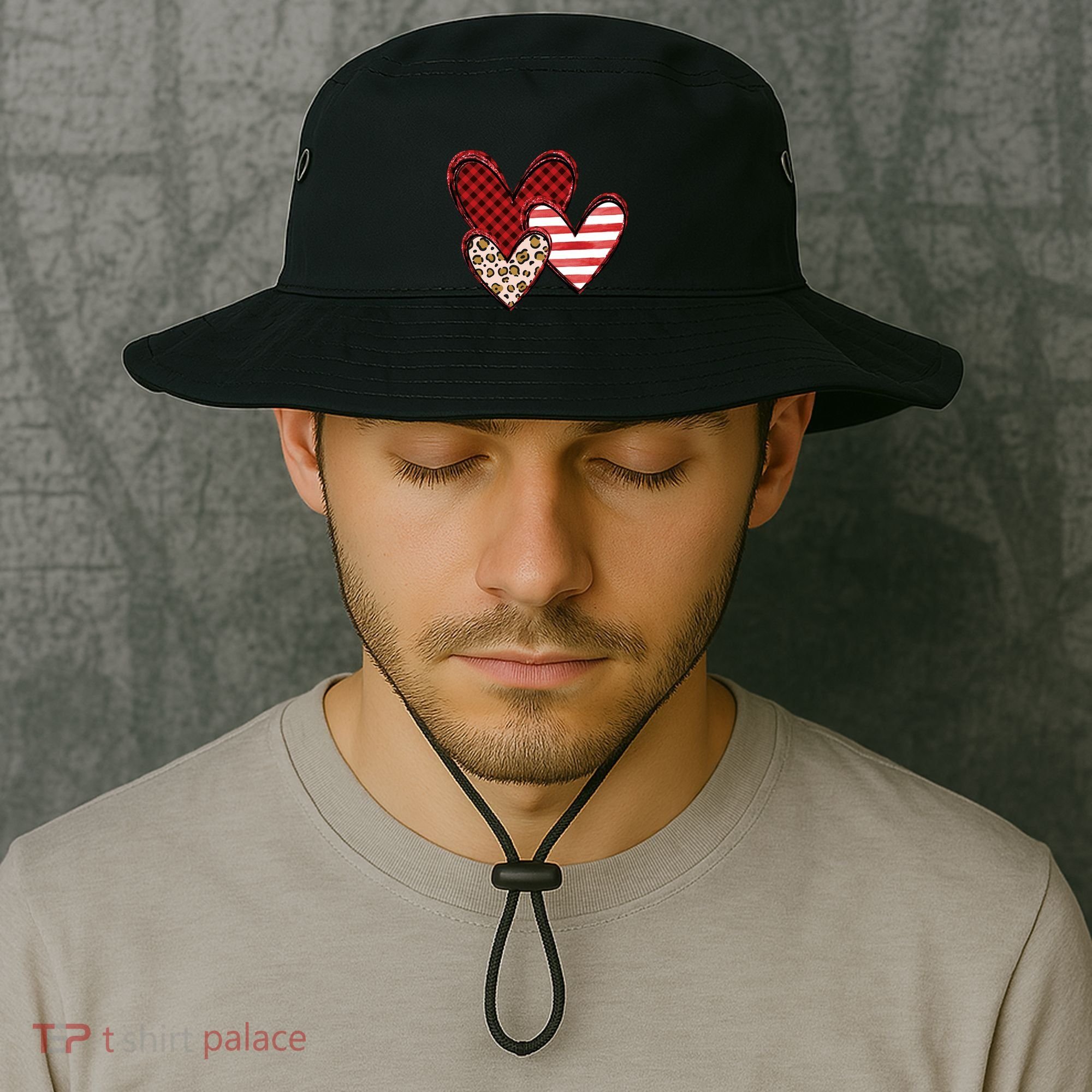 Cute Valentines Day Heart Pattern Bucket Hat