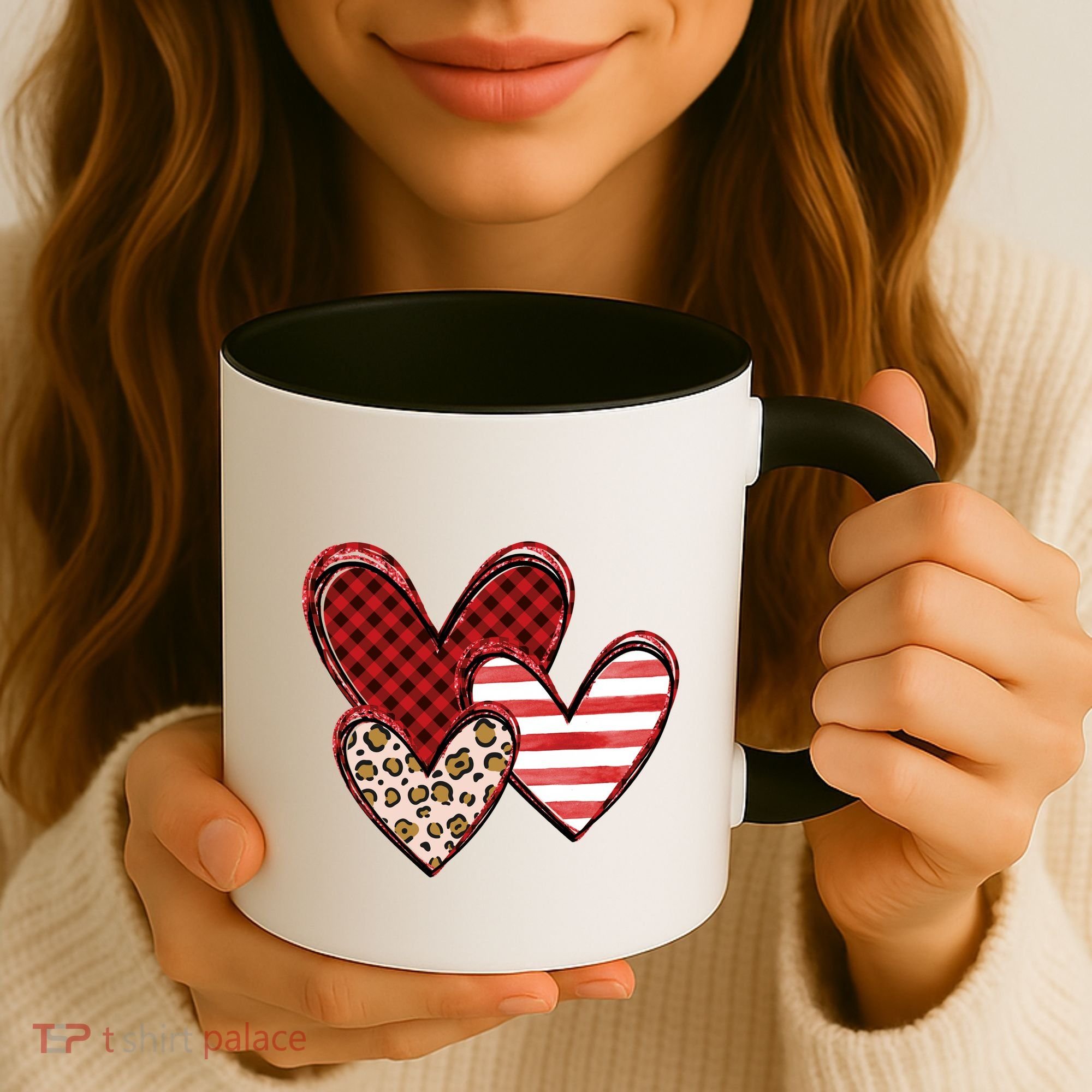 Cute Valentines Day Heart Pattern Coffee Mug
