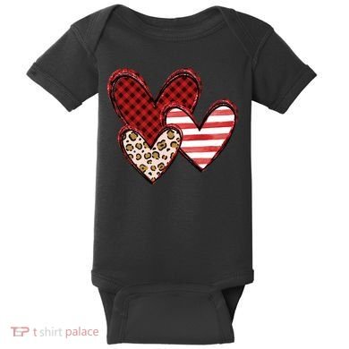 Cute Valentines Day Heart Pattern Baby Bodysuit