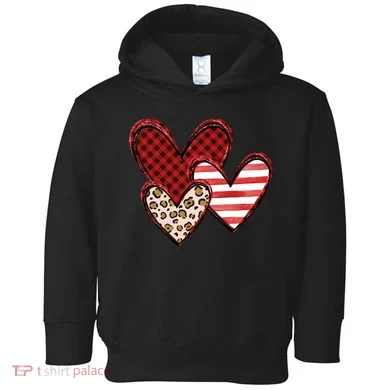 Cute Valentines Day Heart Pattern Toddler Hoodie