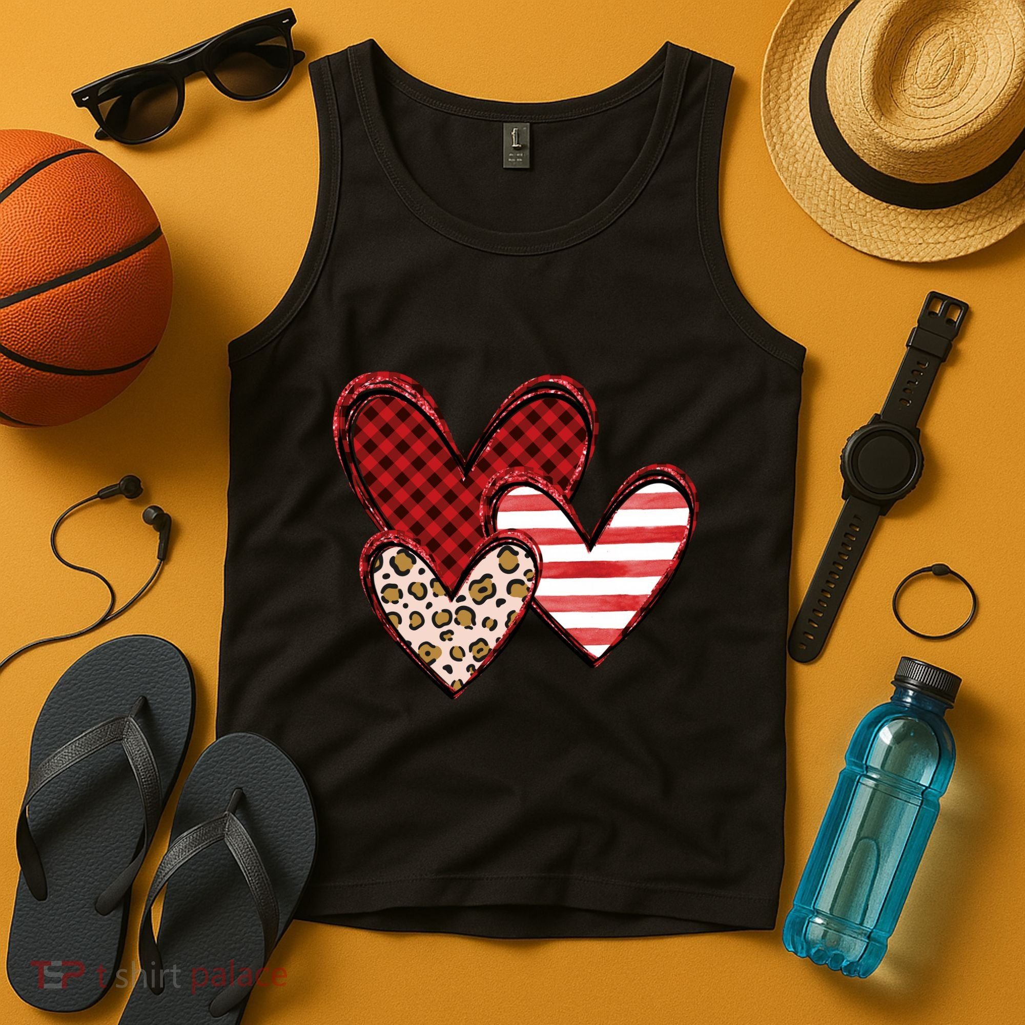 Cute Valentines Day Heart Pattern Tank Top