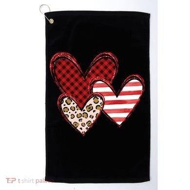 Cute Valentines Day Heart Pattern Golf Towel