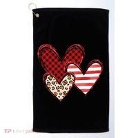 Cute Valentines Day Heart Pattern Golf Towel thumb 0