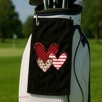 Cute Valentines Day Heart Pattern Golf Towel thumb 2